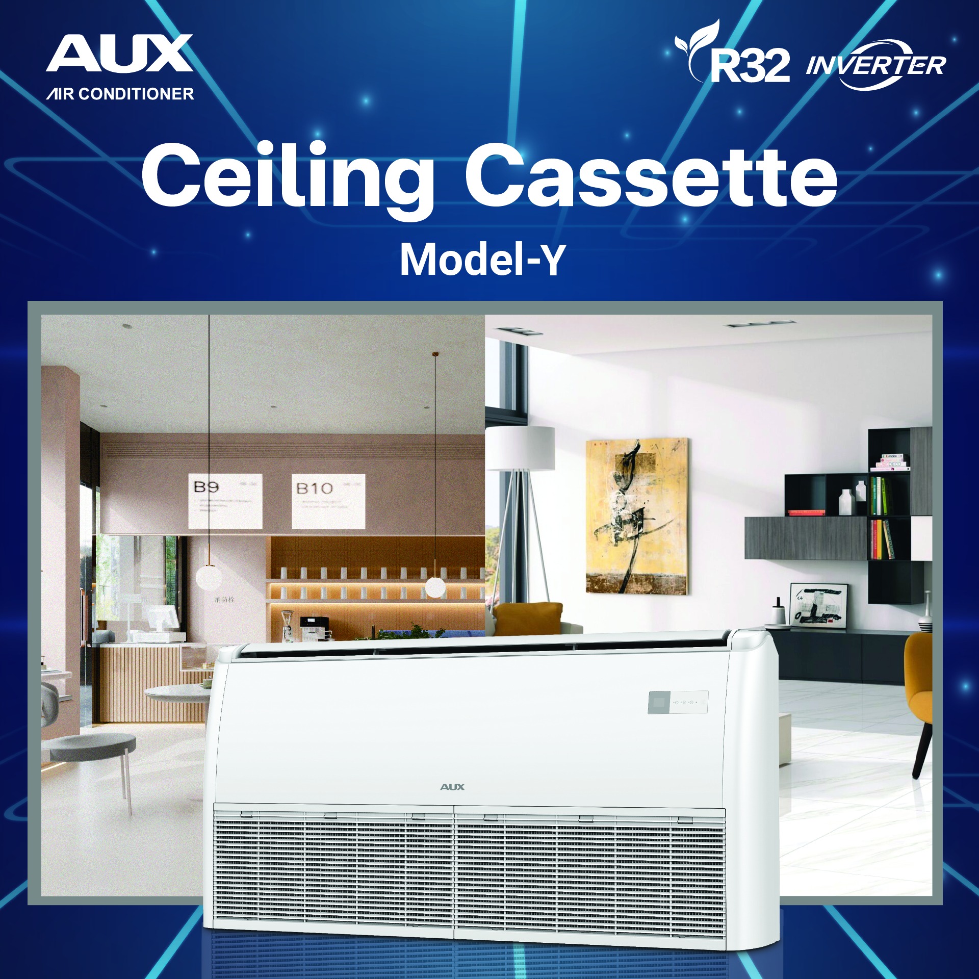 แอร์ AUX ตั้งแขวนอินเวอร์เตอร์ (INVERTER Floor Ceiling Type) เบอร์ 5 น้ำยา R32 รุ่น ALCF ขนาด 12,000BTU-60,000BTU